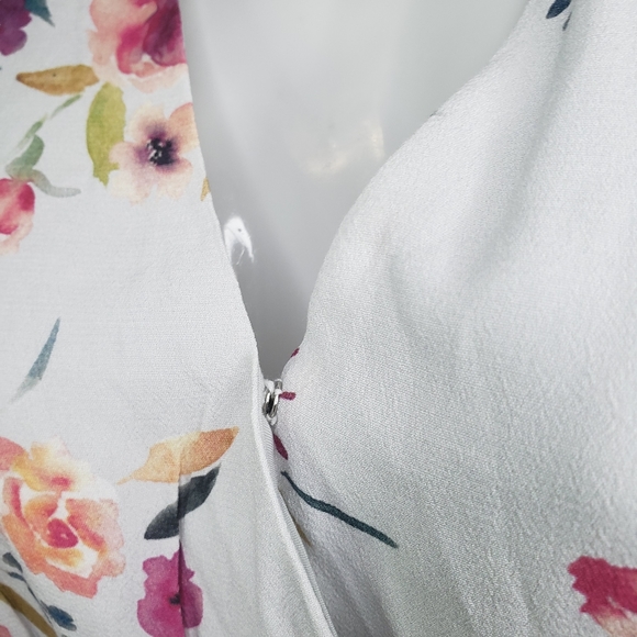 AQUA Floral Sleeveless Belted Rayon Midi Dress - Picture 5 of 9